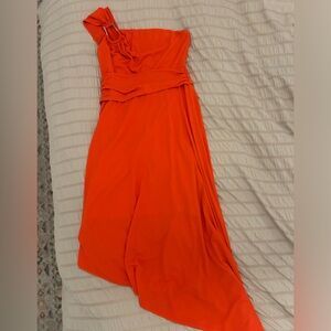 Vibrant Premier Amour Size 6 Orange Maxi Dress , zipper back
